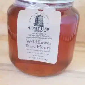 organic raw local wildflower honey 5.5lb (2.50kg) in glass jar